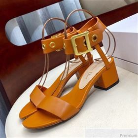 Dior D-Dior Mid-heel Sandals in Apricot Calfskin 2019 (HZJ-9040456)