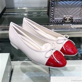 Chanel Calfskin Ballerinas G02819 White/Red 2019 (EM-9040806)