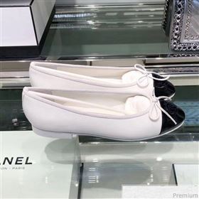 Chanel Calfskin Ballerinas G02819 White/Blue 2019 (EM-9040807)