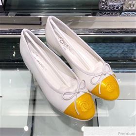 Chanel Calfskin Ballerinas G02819 White/Yellow 2019 (EM-9040808)