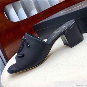 Chanel Mid-heel Mules Sandals G34681 Black 2019 (HZJ-9040820)