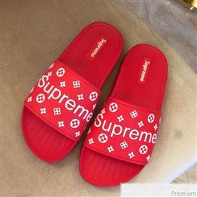 Louis Vuitton Supreme Madeline Flat Sandals Red 2019 (HZJ-9040829)