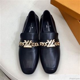 Louis Vuitton Upper Case Flat Loafer 1A4XE7 Black Leather 2019 (HZJ-9040833)