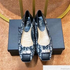 Dior JAdior D Flat Ballet in Blue Oblique Canvas 2019 (SIYA-9040846)