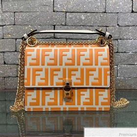 Fendi Kan I Small Flap Bag White/Orange 2019 (AFEI-9040404)