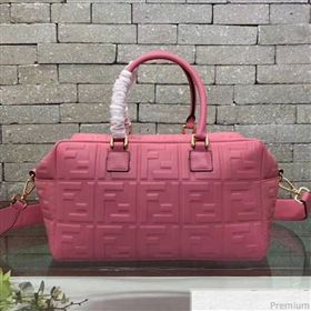 Fendi Lambskin FF Square-shaped Small Boston Top Handle Bag Pink 2019 (AFEI-9040405)