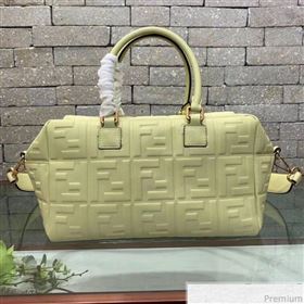 Fendi Lambskin FF Square-shaped Small Boston Top Handle Bag Light Yellow 2019 (AFEI-9040406)