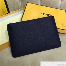 Fendi Roma Calfskin Clutch Green/Navy Blue 2019 (AFEI-9040409)