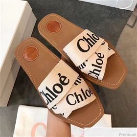 Chloe Logo Band Cross Flat Slide Sandals White 2019 (EM-9040429)