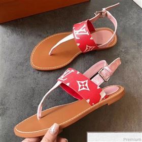 Louis Vuitton Formentera Flat Sandal 1A57VO Pink/Red 2019 (EM-9040436)