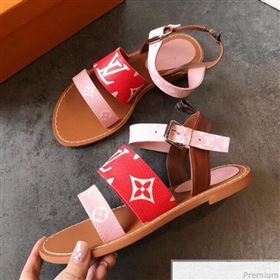 Louis Vuitton Formentera Flat Sandal 1A57ZI Pink/Red 2019 (EM-9040438)