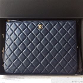 Chanel Grained Leather Clutch Bag 33cm Royal Blue 2019 (SSZ-9030549)
