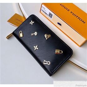 Louis Vuitton Love Lock Zippy Wallet in Epi Leather M63991 Black (KD-9030605)