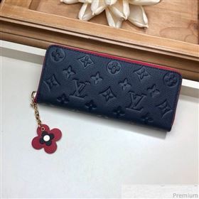 Louis Vuitton Clémence Wallet in Monogram Empreinte Leather M64161 Navy Blue/Red (LVSJ-9030612)