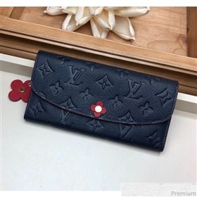 Louis Vuitton Emilie Wallet in Monogram Empreinte Leather M63918 Navy Blue/Red (LVSJ-9030609)
