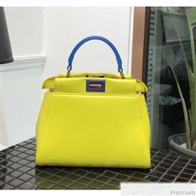 Fendi Lambskin Peekaboo Mini Top Handle Bag Yellow/Blue 2019 (QLP-9030621)