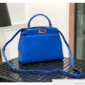 Fendi Lambskin Peekaboo Mini Top Handle Bag Royal Blue 2019 (QLP-9030627)
