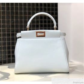 Fendi Lambskin Peekaboo Mini Top Handle Bag White/Gold 2019 (QLP-9030629)