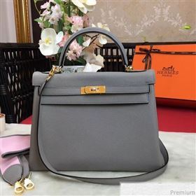 Hermes Kelly 32cm in Original Togo Leather Bag Grey Glacier (AMIN-9032751)