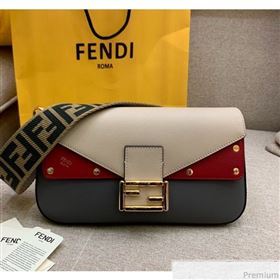 Fendi Baguette Studs Flap Shoulder Bag Grey 2019 (HS-9030635)