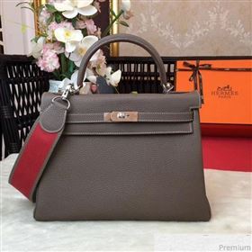 Hermes Kelly 32cm in Original Togo Leather Bag Grey Elephant (AMIN-9032756)