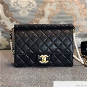 Chanel Pearl Flap Bag AS0582 Black 2019 (YD-9041105)