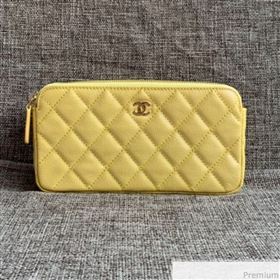 Chanel Grained Calfskin Classic Clutch with Chain A82527 Yellow 2019 (SSZ-9041117)