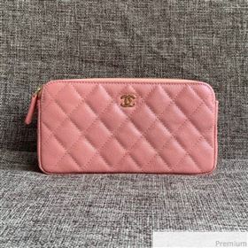 Chanel Grained Calfskin Classic Clutch with Chain A82527 Pink 2019 (SSZ-9041118)