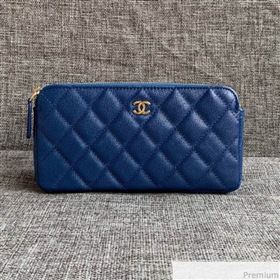 Chanel Grained Calfskin Classic Clutch with Chain A82527 Blue 2019 (SSZ-9041119)