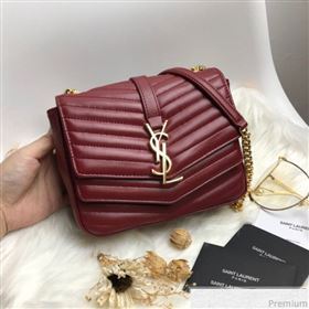 Saint Laurent Sulpice Small in Matelasse Lambskin 532662 Burgundy 2019 (KTS-9030717)