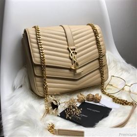 Saint Laurent Sulpice Medium in Matelasse Lambskin 532652 Beige 2019 (KTS-9030718)