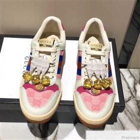 Gucci Screener Sneaker with Cherries White/Pink 2019 (DLY-9040856)