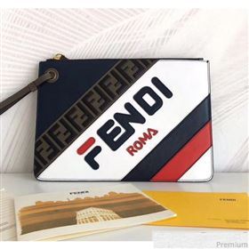 Fendi Mania Medium Slim Triplette Clutch with Zip Multicolor/White 2018 (QLP-9030615)