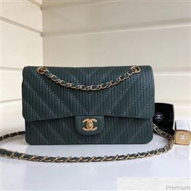 Chanel Soft Leather Chevron Flap Bag Green 2019 (YD-9030535)
