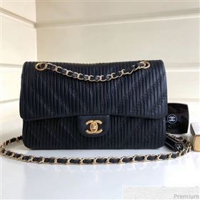 Chanel Soft Leather Chevron Flap Bag Black 2019 (YD-9030536)