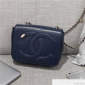 Chanel CC Lambskin Flap Bag AS0321 Navy Blue 2019 (FM-9030544)