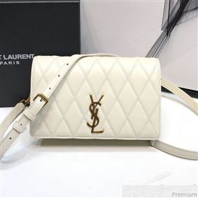 Saint Laurent Angie Chain Bag in Diamond Quilted Lambskin 568906 White 2019 (XYD-9041266)