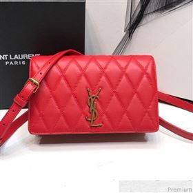 Saint Laurent Angie Chain Bag in Diamond Quilted Lambskin 568906 Red 2019 (XYD-9041267)