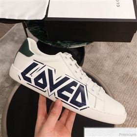 Gucci Ace Sneaker with Loved Print 553385 White 2019(For Women and Men) (KL-9031122)