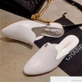 Chanel Flat Mules G34303 White 2019 (DLY-9041010)