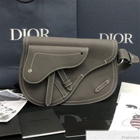 Dior Homme Grained Calfskin Saddle Bag Grey 2019 (WEIP-9041311)