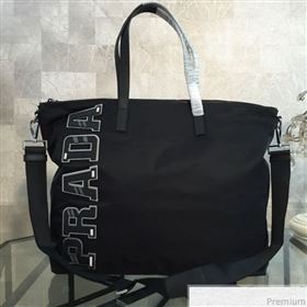 Prada Nylon Logo Top Handle Bag 2VG024 Black/Grey 2019 (NANA-9030721)