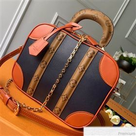 Louis Vuitton Mini Luggage Top Handle Bag M53782 Navy Blue/Caramel 2019 (KD-9041134)