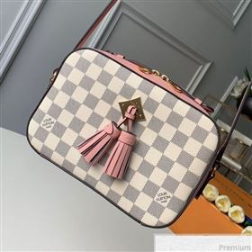 Louis Vuitton Saintonge Top Handle Bag N40155 Damier Azur Canvas/Pink 2019 (KD-9041135)