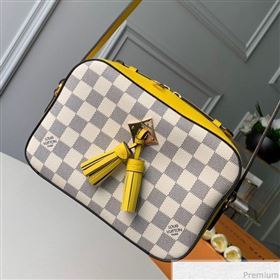 Louis Vuitton Saintonge Top Handle Bag N40154 Damier Azur Canvas/Yellow 2019 (KD-9041136)