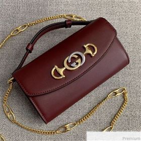 Gucci Zumi Smooth Leather Mini Shoulder Bag 564718 Burgundy 2019 (PYQ-9041209)