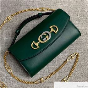 Gucci Zumi Smooth Leather Mini Shoulder Bag 564718 Green 2019 (PYQ-9041207)