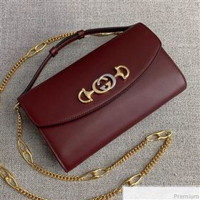 Gucci Zumi Smooth Leather Small Shoulder Bag 572375 Burgundy 2019 (PYQ-9041214)