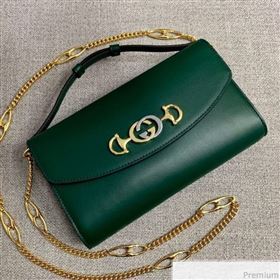 Gucci Zumi Smooth Leather Small Shoulder Bag 572375 Green 2019 (PYQ-9041212)