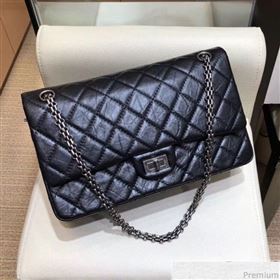Chanel Aged Calfskin 2.55 Reissue Medium Flap Bag A37587 Black/Silver (ANGW-9040869)
